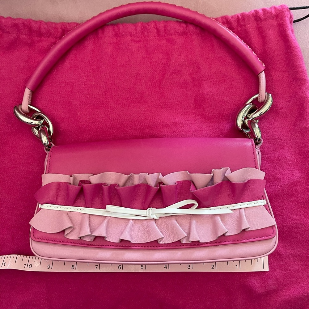 Escada Pink Ruffles Shoulder Bag - Picture 12 of 15
